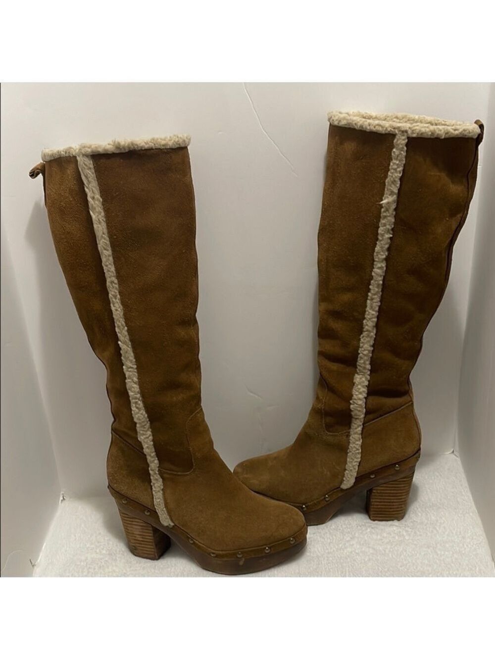 Ralph Lauren Denim & Supply Brown Suede Knee-High Boots Sz 5M